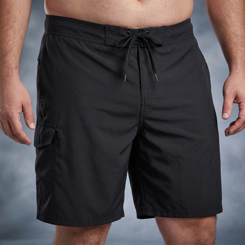 Kanu Surf Men's Board Shorts Black Cargo Swim Trunks Beach Quick Dry 2X
